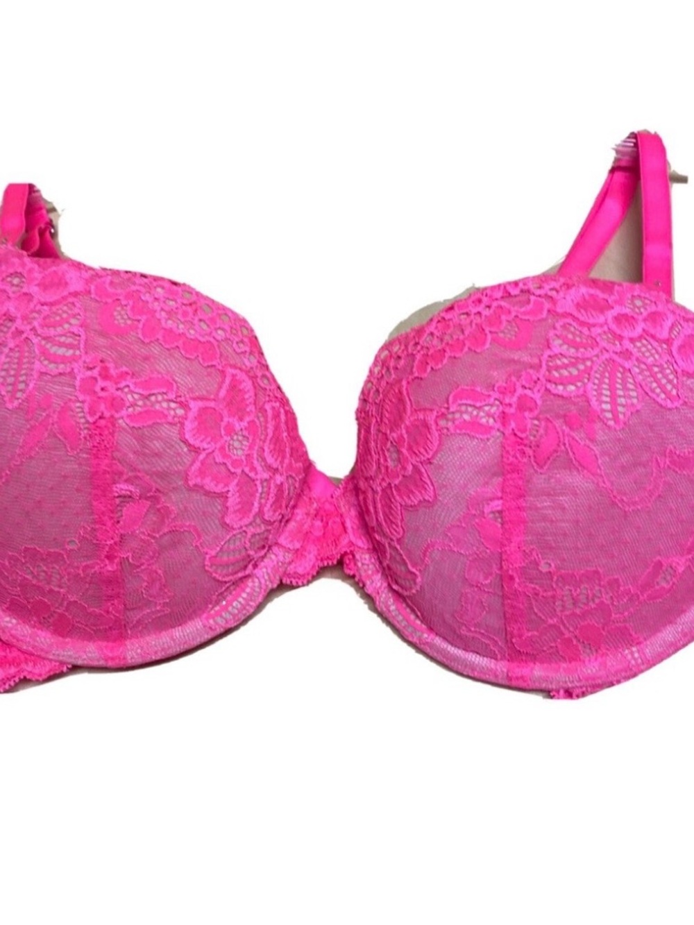 Victoria's Secret Hot Pink Lace Underwire Bra